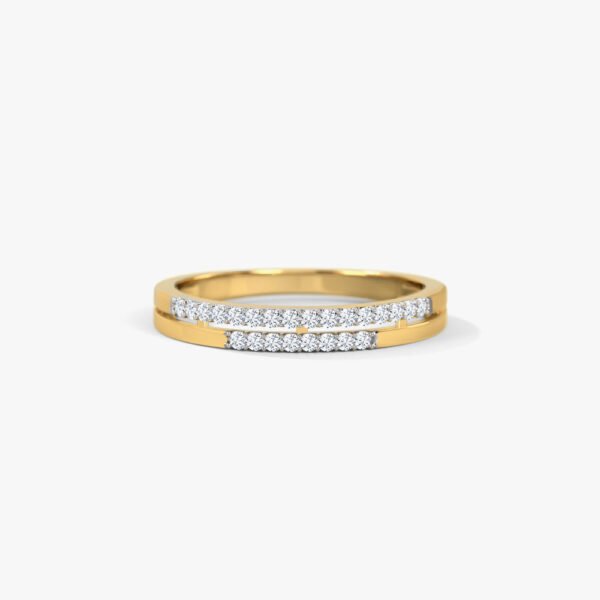 Sally Round Diamond Engagement Gold Ring - Image 2