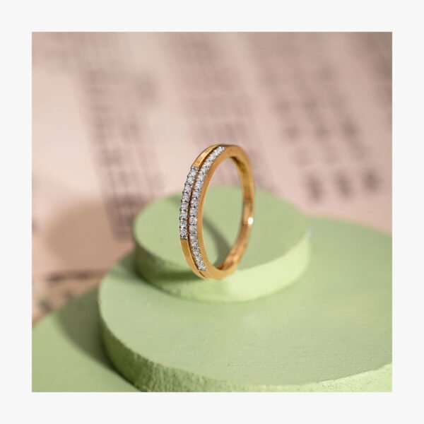 Sally Round Diamond Engagement Gold Ring - Image 4