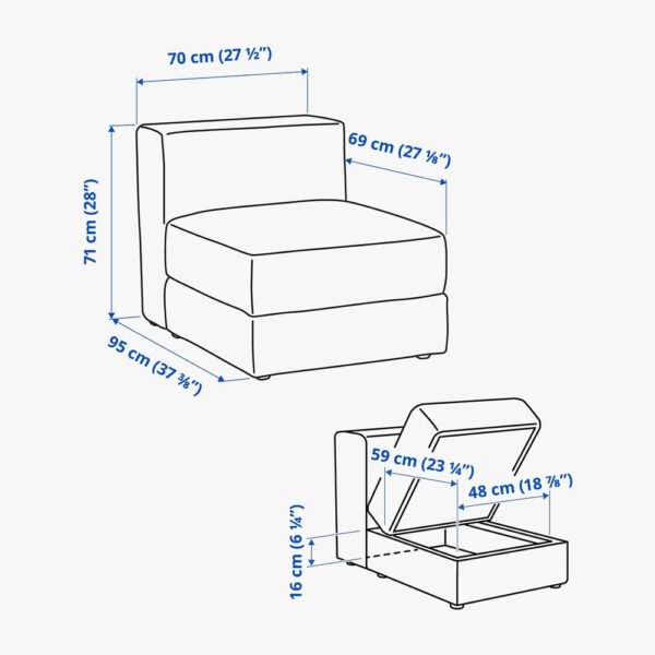 JATTEBO Cover 1.5-Seat Module With Storage - Image 6