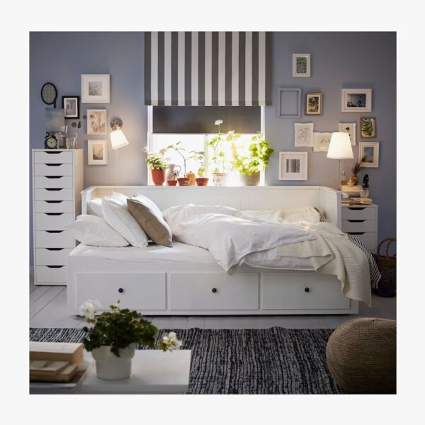 Day-bed W 2 Drawers/2 Mattresses, White Firm - Image 4