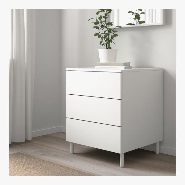 Chest Of 3 Drawers, White/fonnes White - Image 2