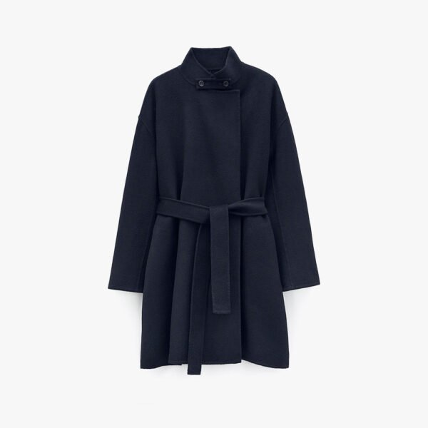 Oversized Wool Wrap Coat Jacket - Image 5