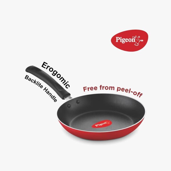 Red Aluminium Nonstick 250 mm Flat Tawa - Image 3