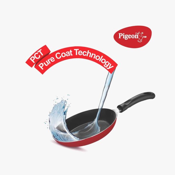 Red Aluminium Nonstick 250 mm Flat Tawa - Image 4