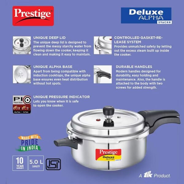 Deluxe Stainless Steel Pressure Cooker 5 L - Image 4