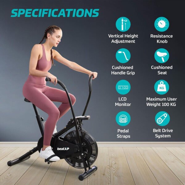 Vortex Active 2M Air Bike Exercise Cycle beatXP - Image 2