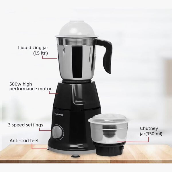 Lifelong Duos - LLMG92 500 Mixer Grinder 2 Jars - Image 3