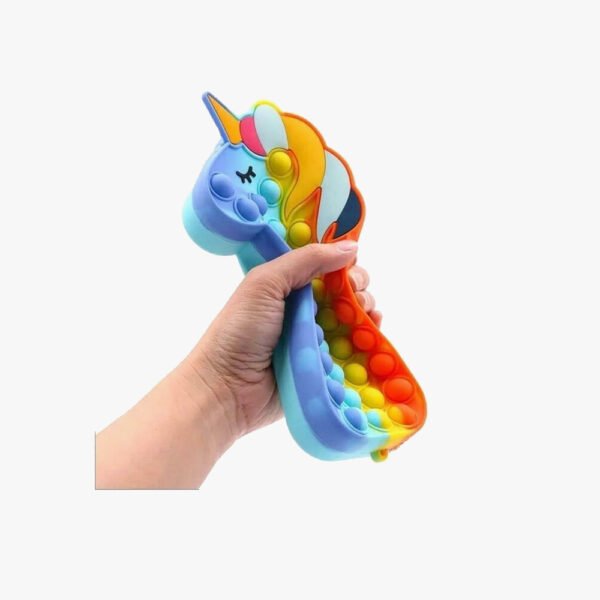 Unicorn Pop it Multicolor Silicone Pencil Box - Image 2