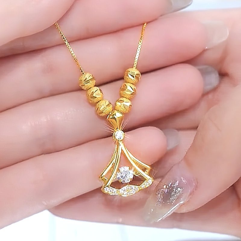 24K Gold Plated Fan Necklace - Image 5